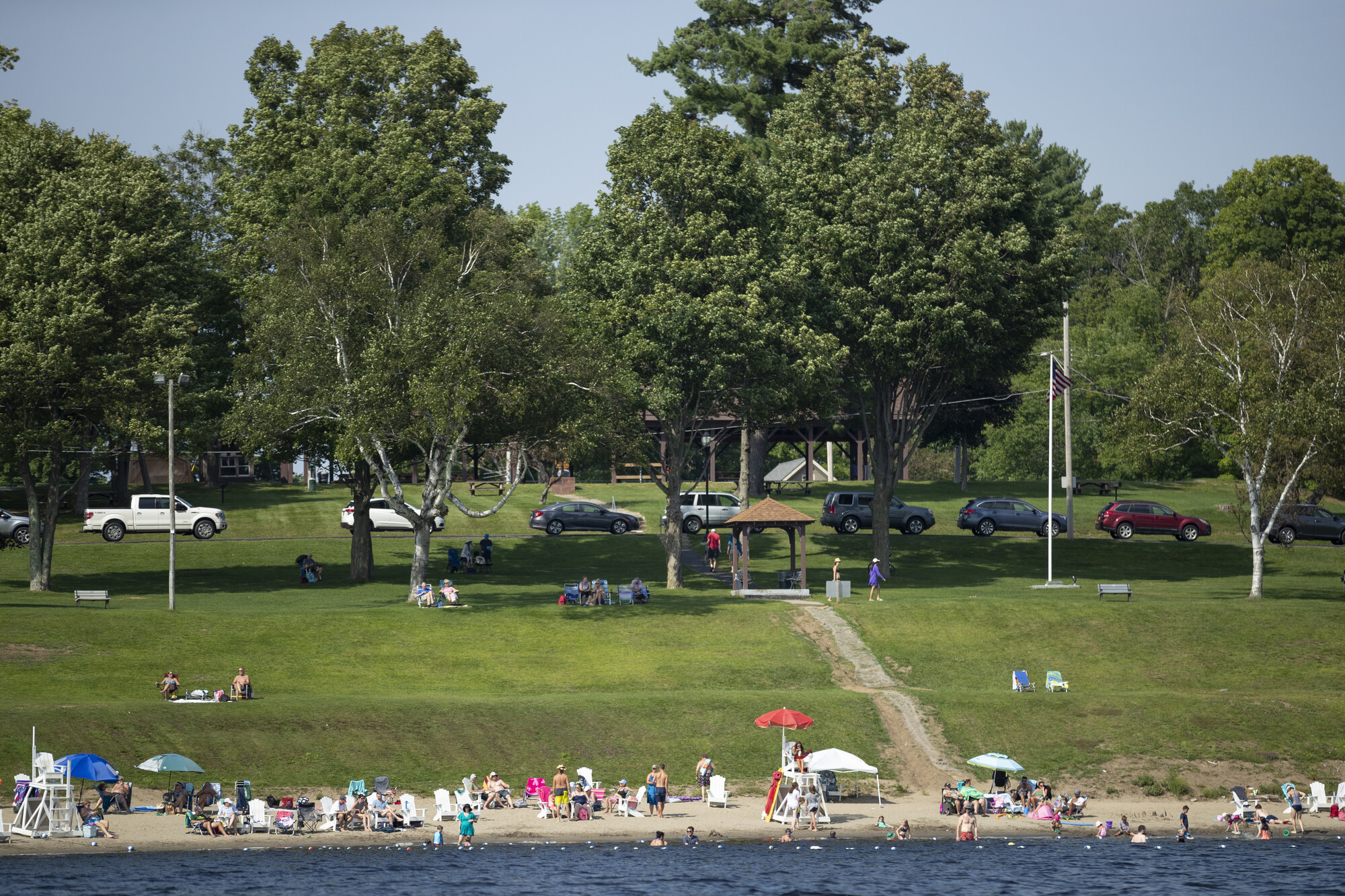 shot of people at the beach